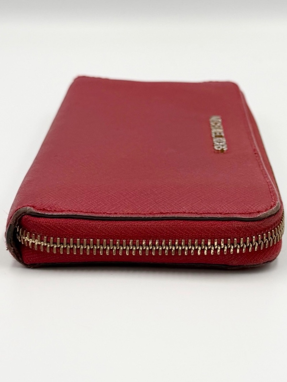 Michael Kors Red Saffiano Zip-Around Wallet - Picture 7 of 8